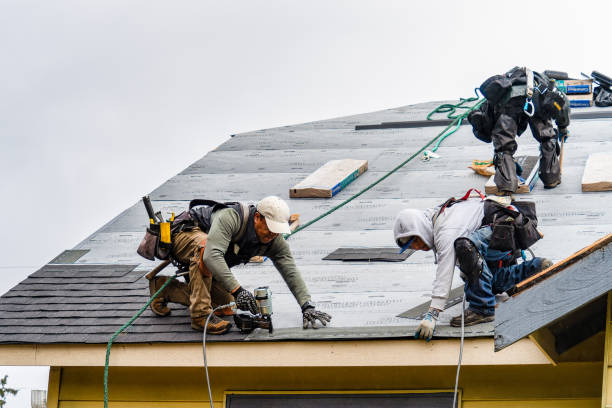 Professional Storm Damage Roof Repair technician working in West Medford, MA